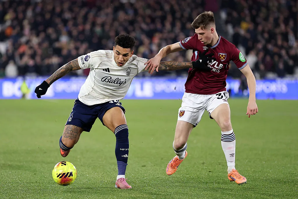 West Ham y Nottingham Forest, los otros dos equipos complicados con el descenso. (Getty)