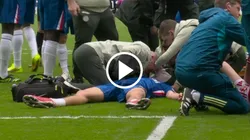 La grave lesión de Jesse Derry en Chelsea vs. Nottingham Forest. (Captura)