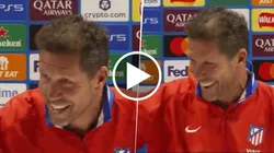 Diego Simeone hizo reir a la prensa que estaba en la conferencia al ironizar con el motivo por el que el Atlético de Madrid cambió de hotel en Londres.