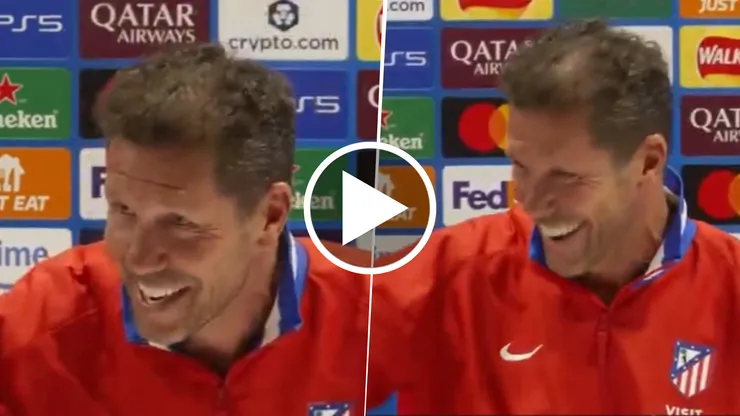 Diego Simeone hizo reir a la prensa que estaba en la conferencia al ironizar con el motivo por el que el Atlético de Madrid cambió de hotel en Londres.