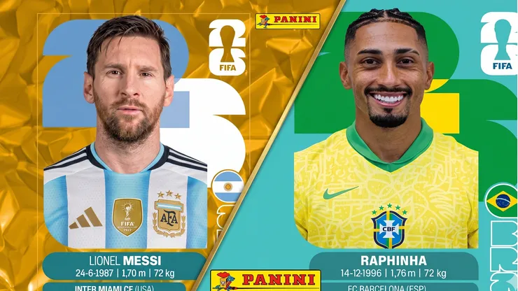 Messi y Raphinha, dos de las figuritas más buscadas del álbum.
