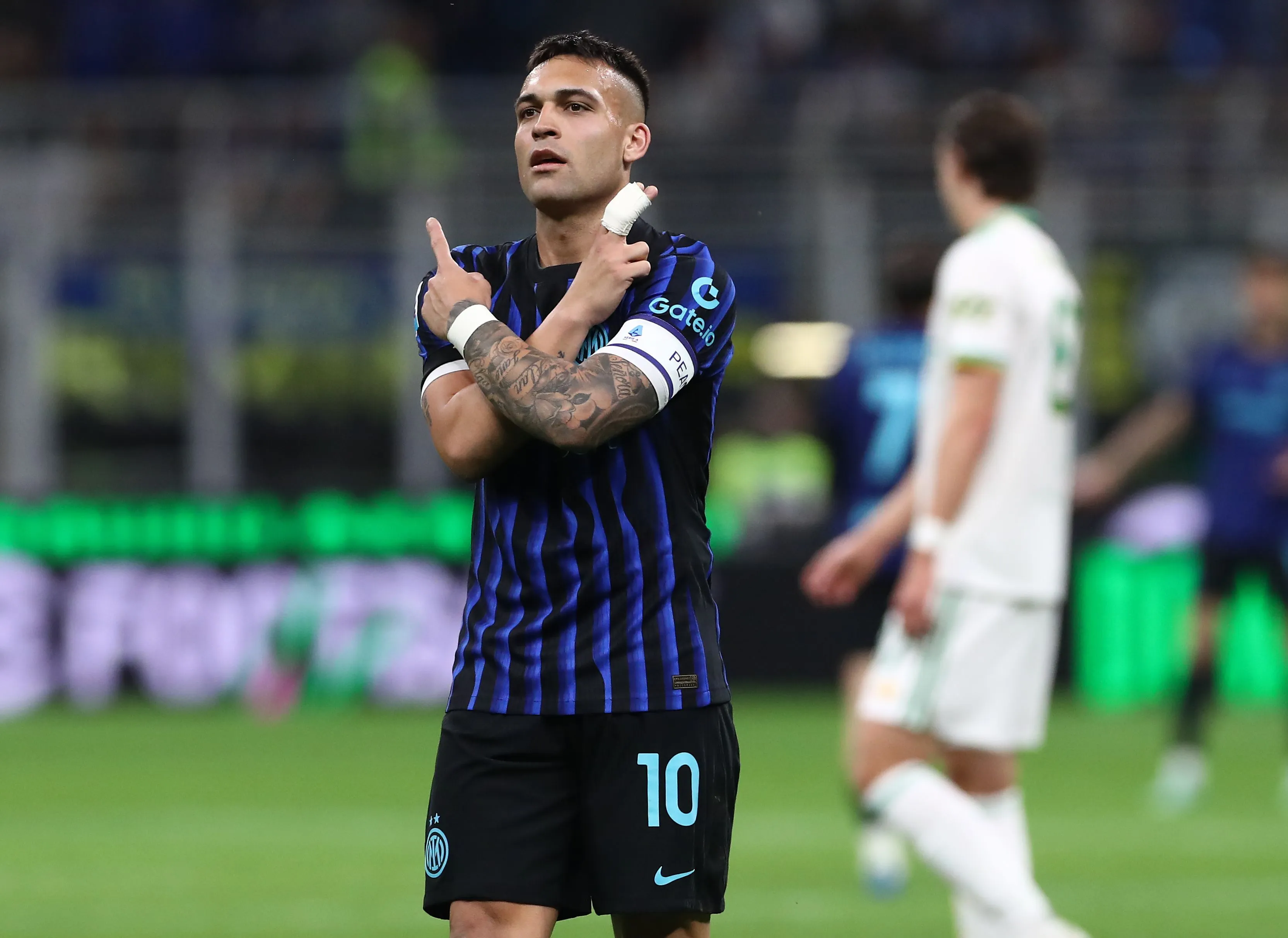 Lautaro Martínez, a falta de tres jornadas para el cierre de la Serie A, es el líder de la tabla de goleadores con 16 anotaciones. Getty Images