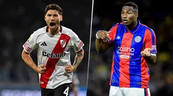 Gonzalo Montiel y Jhohan Romaña, defensores de River y San Lorenzo.