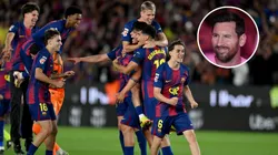 Messi le mandó sus felicitaciones al Barcelona tras ser campeón.