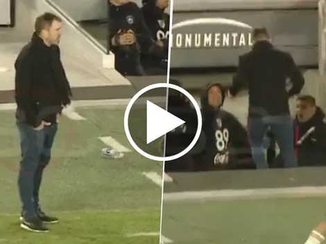 La reacción de Coudet en el gol de Quintero vs. San Lorenzo