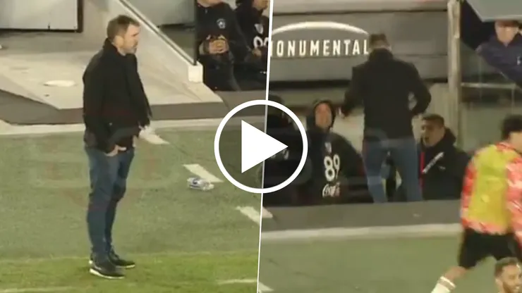 Eduardo Coudet salió corriendo al vestuario tras el gol de Juanfer Quintero para el 2 a 2 de River vs. San Lorenzo.