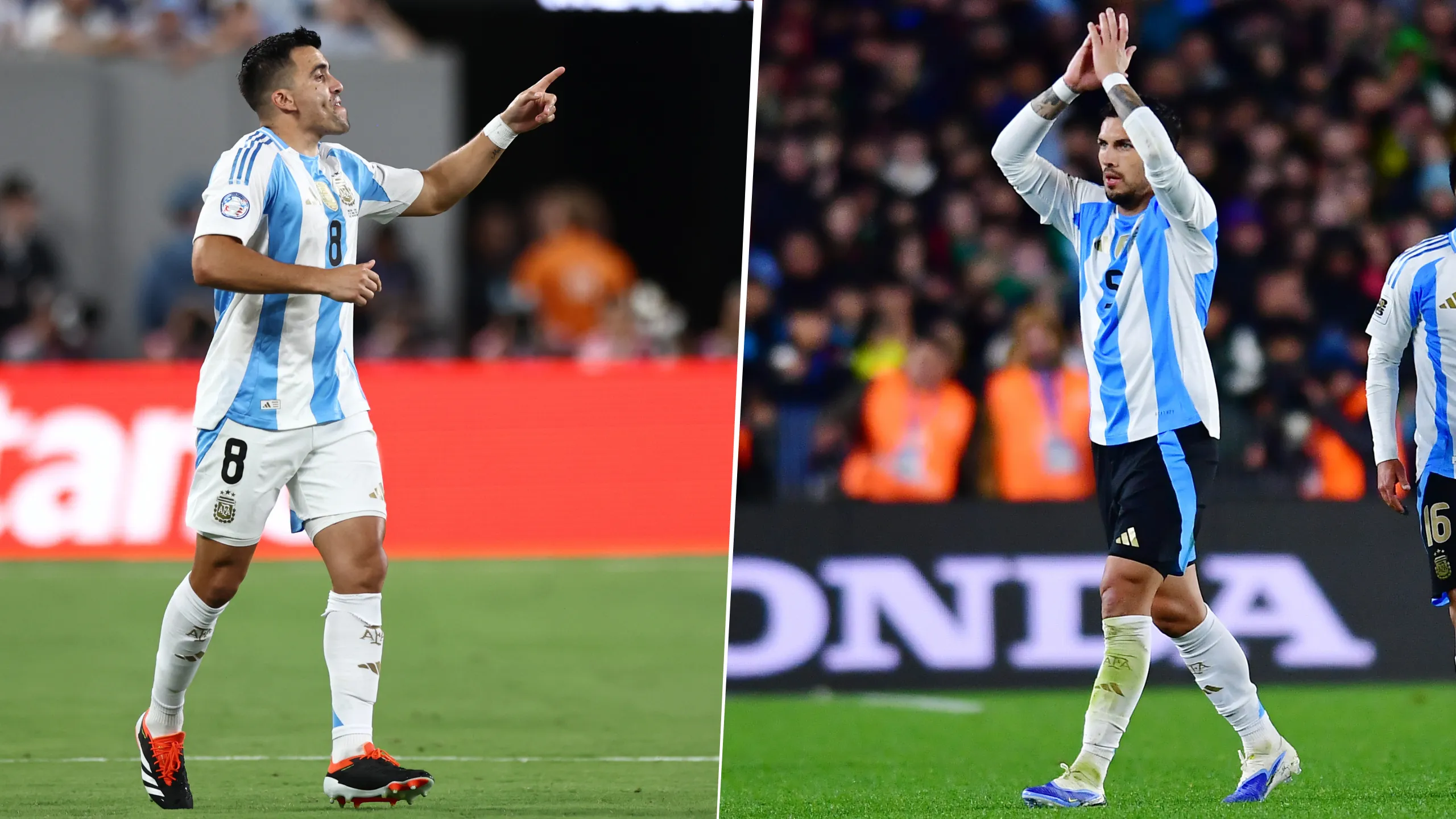 Marcos Acuña y Leandro Paredes, dos de los jugadores de River y Boca con grandes chances de estar en la lista de 26 para la Copa del Mundo. Getty Images.