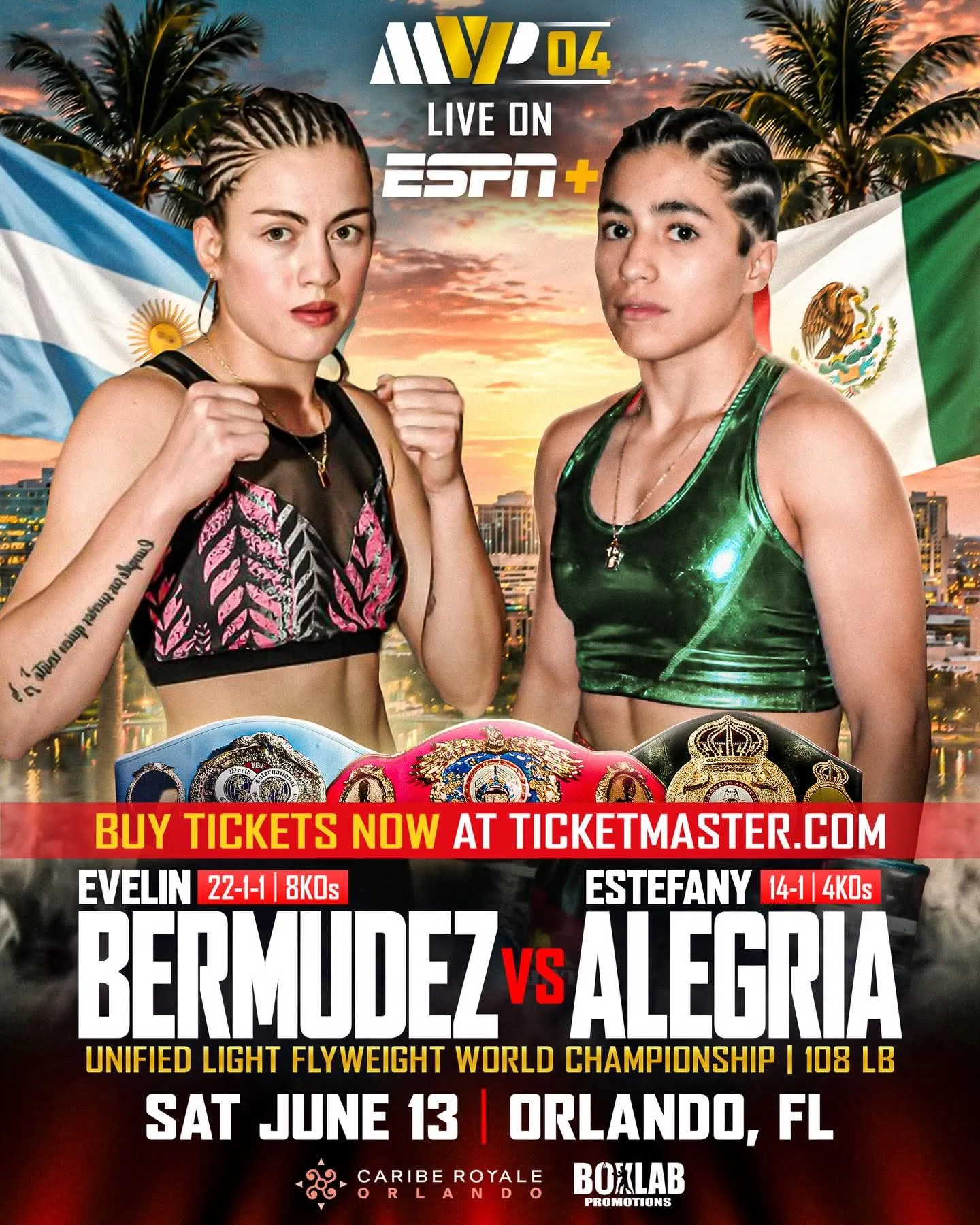 Cartel promocional de Bermúdez vs. Osorio.