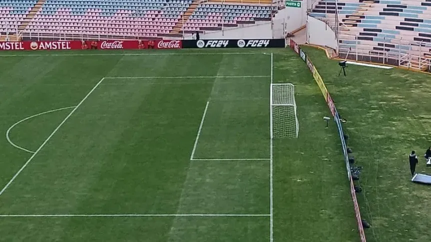El ángulo de la cámara Goal Line. (Foto: TyC Sports)