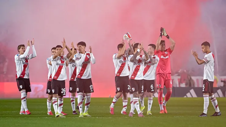 Los titulares de River frente a Gimnasia.