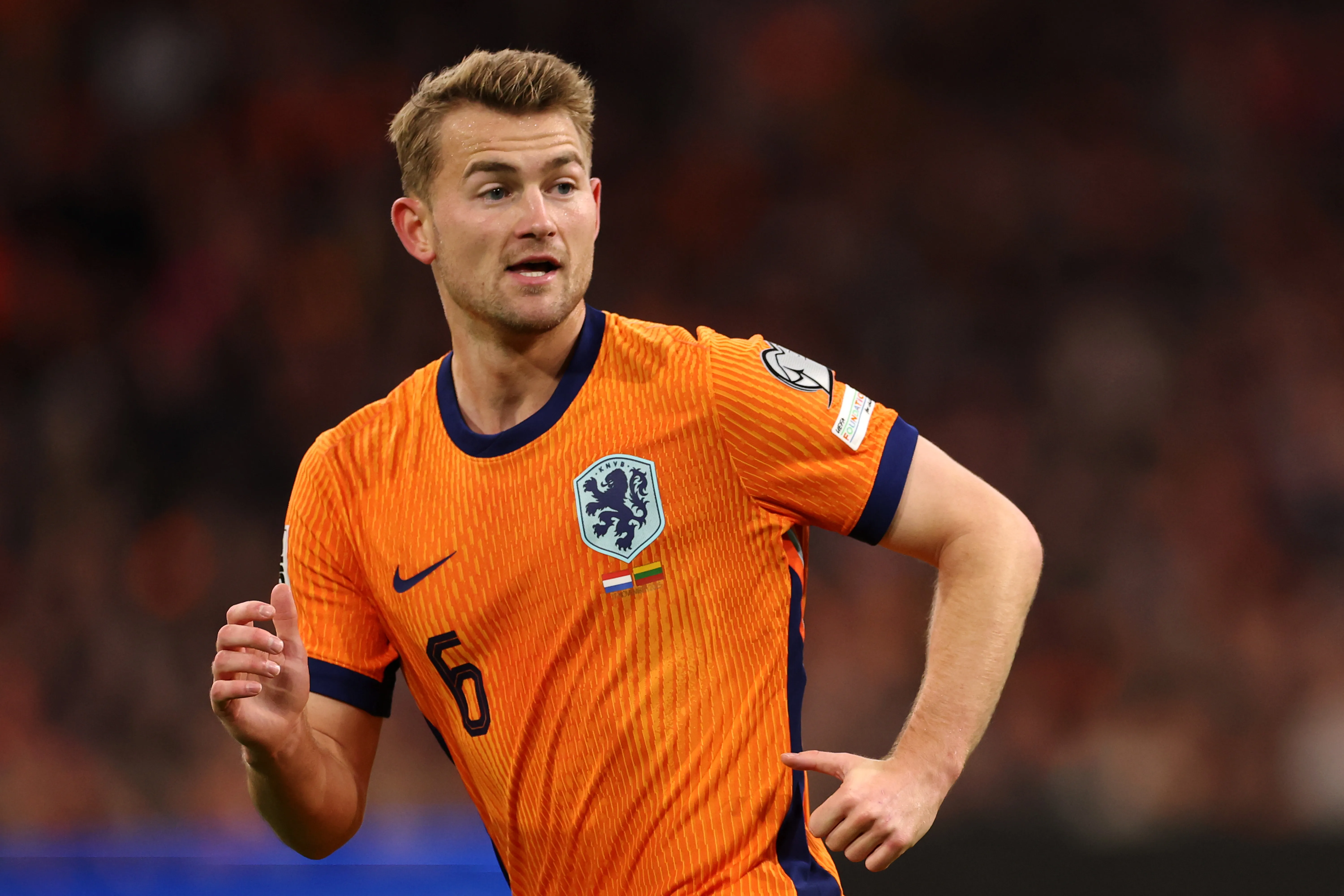 Matthijs de Ligt, en noviembre de 2025, jugando para Países Bajos. (Dean Mouhtaropoulos/Getty Images)
