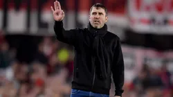 Eduardo Coudet se retiró del campo de juego del Monumental apenas terminó el partido que River le ganó a Rosario Central.
