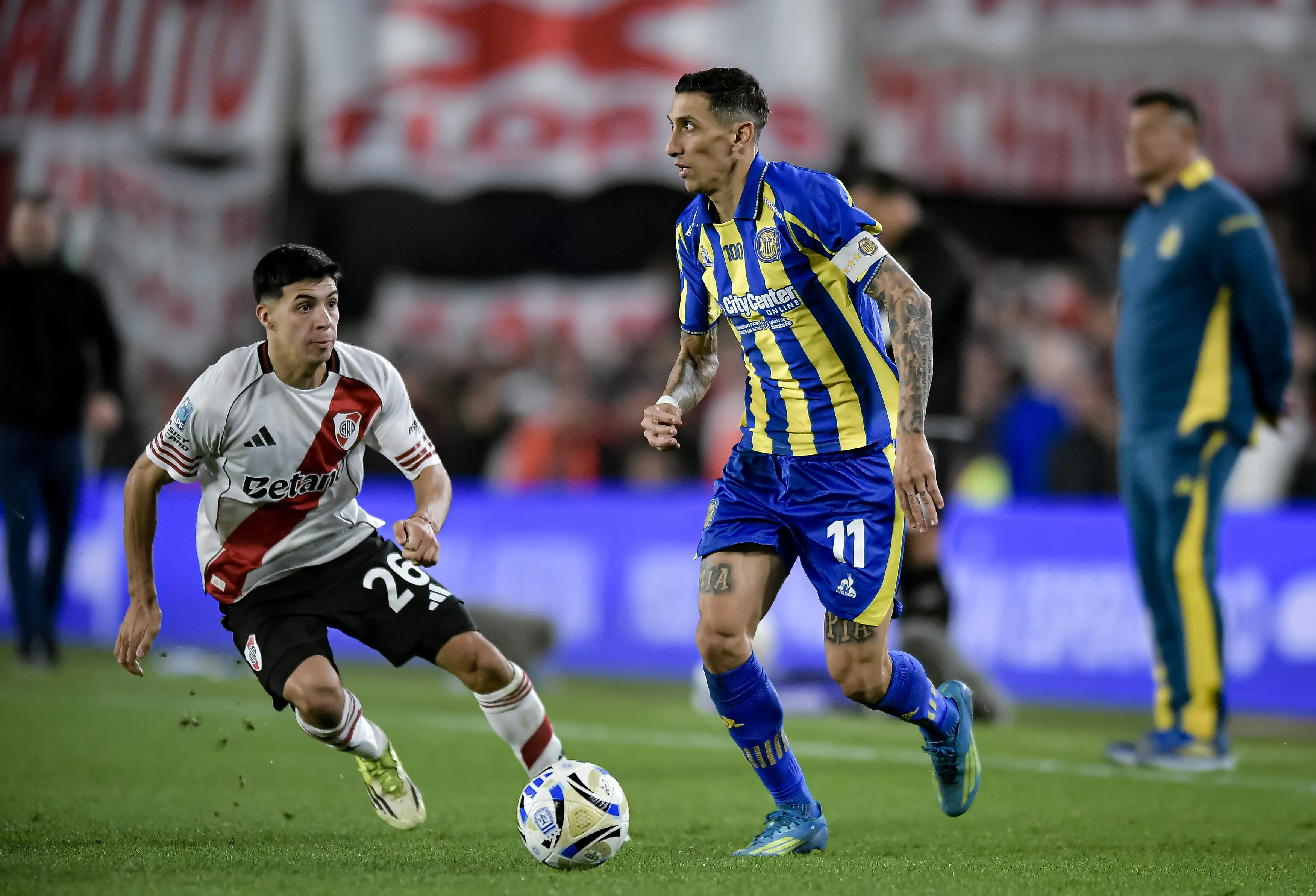 Ángel Di María en River vs. Rosario Central. (Getty Images)