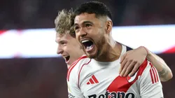 Paulo Díaz celebrando un gol en River.