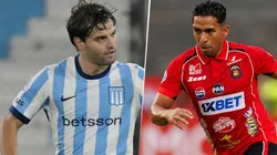 Santiago Sosa y Jesús Yendis, futbolistas de Racing y Caracas, respectivamente.