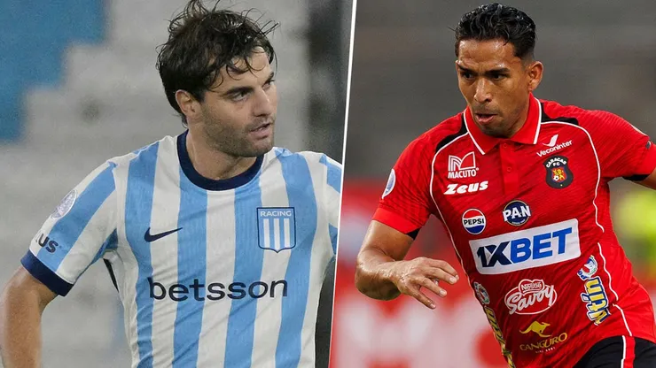 Santiago Sosa y Jesús Yendis, futbolistas de Racing y Caracas, respectivamente.