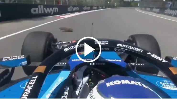 Alex Albon no pufo terminar la FP1 en Canadá.