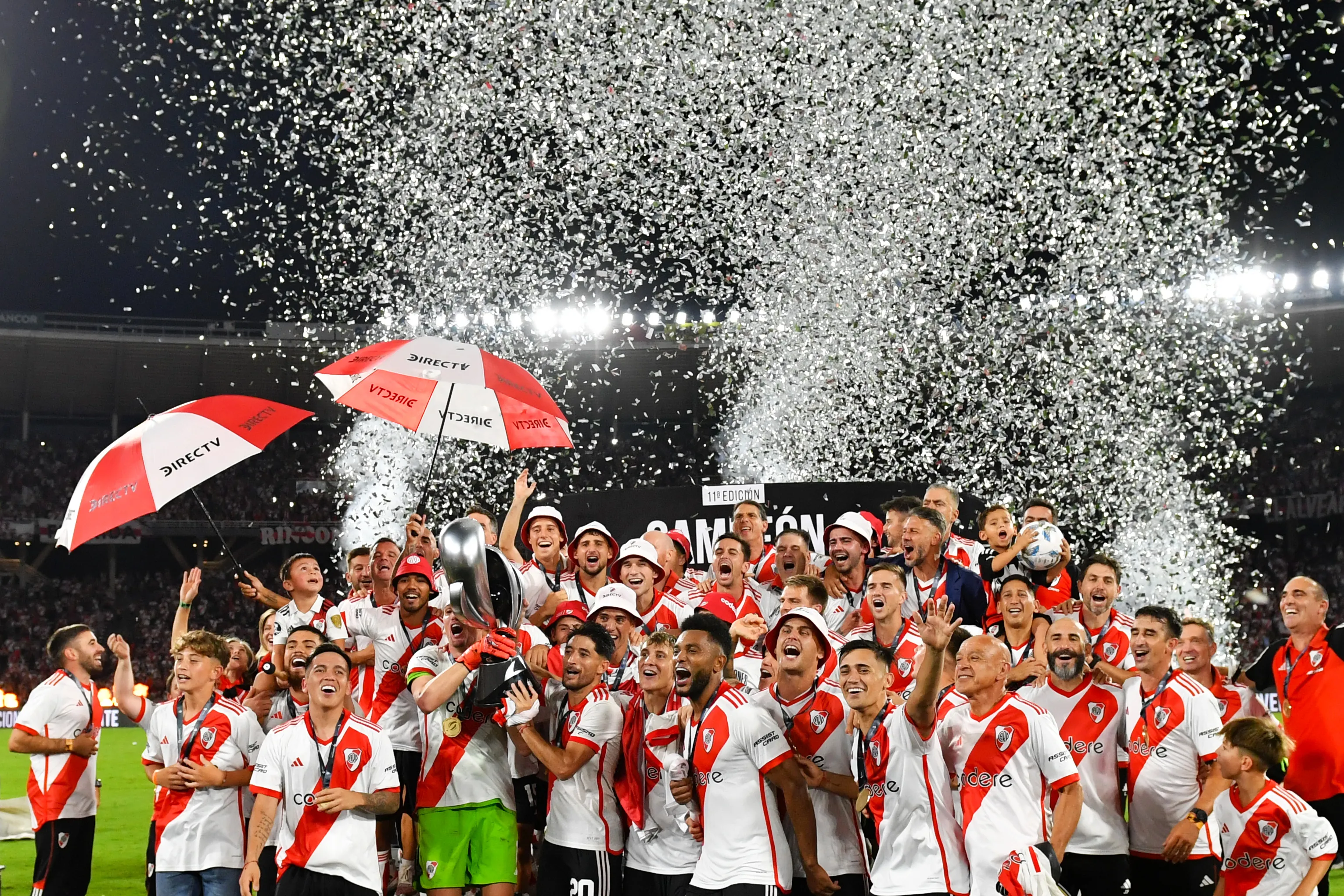 River obtuvo su último título en el Kempes, al vencer a Estudiantes en la Supercopa Argetia (Getty Images).