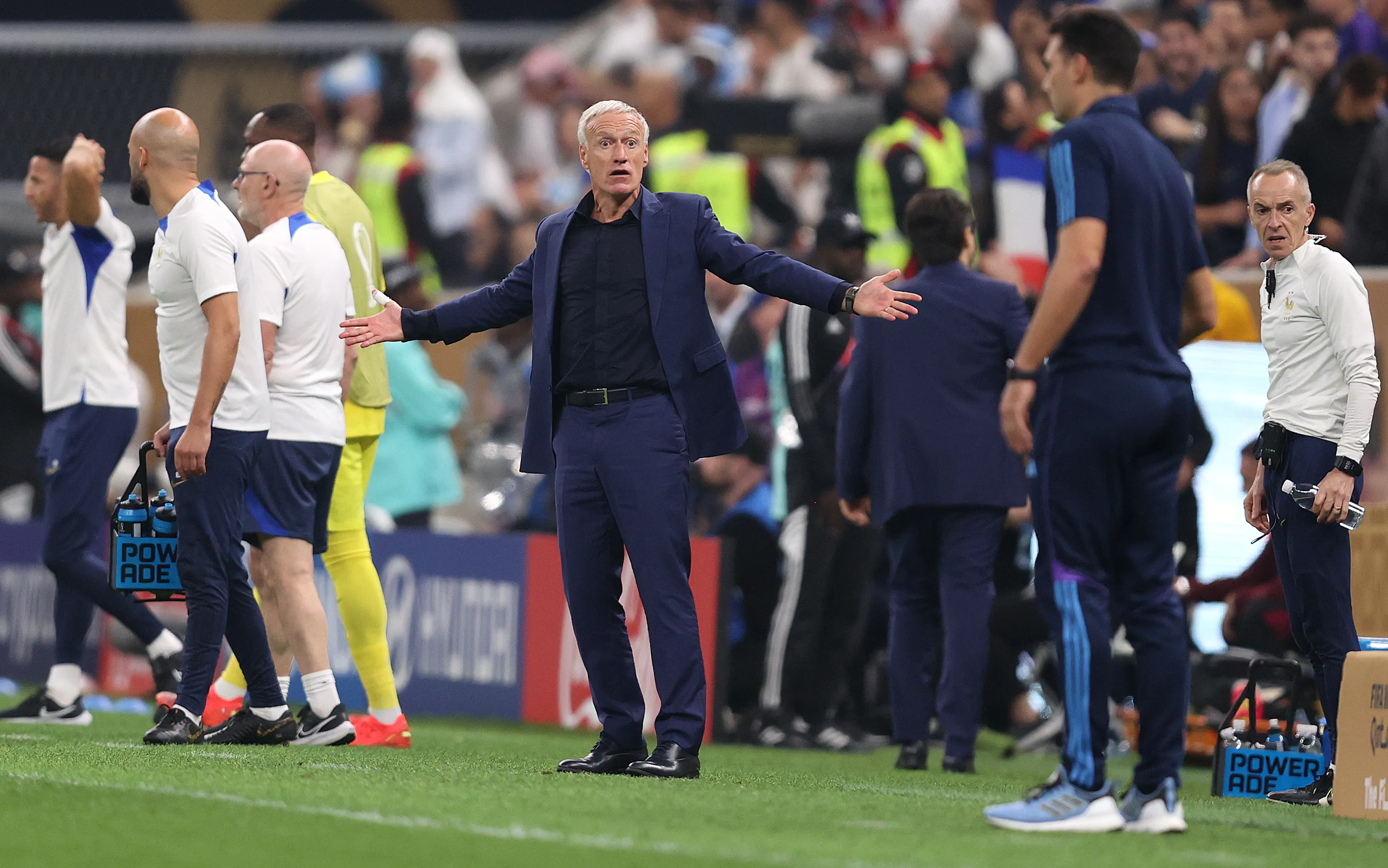 Didier Deschamps en la Final de la Copa del Mundo de Qatar 2022. Getty Images.
