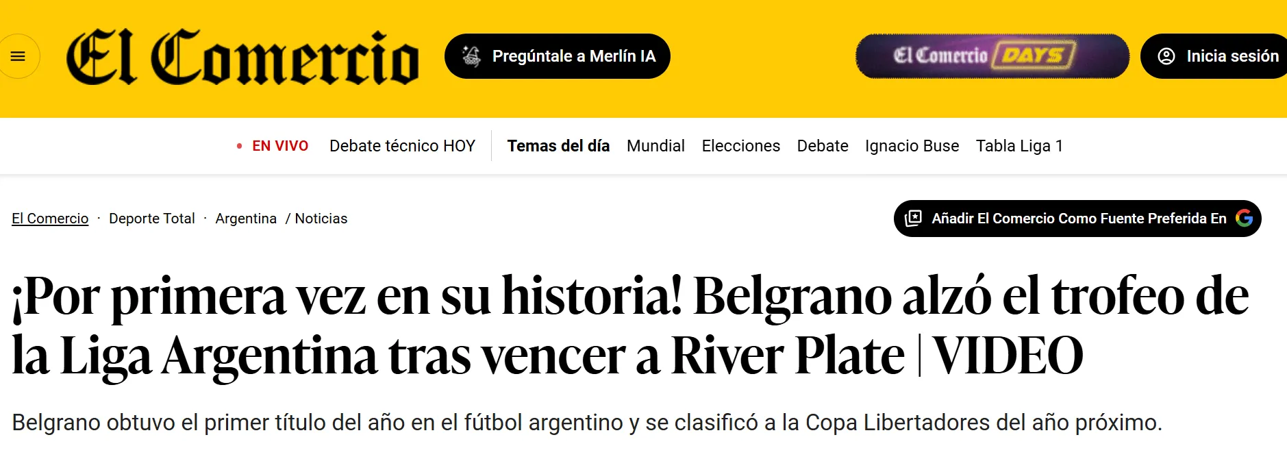 El Comercio – Perú.