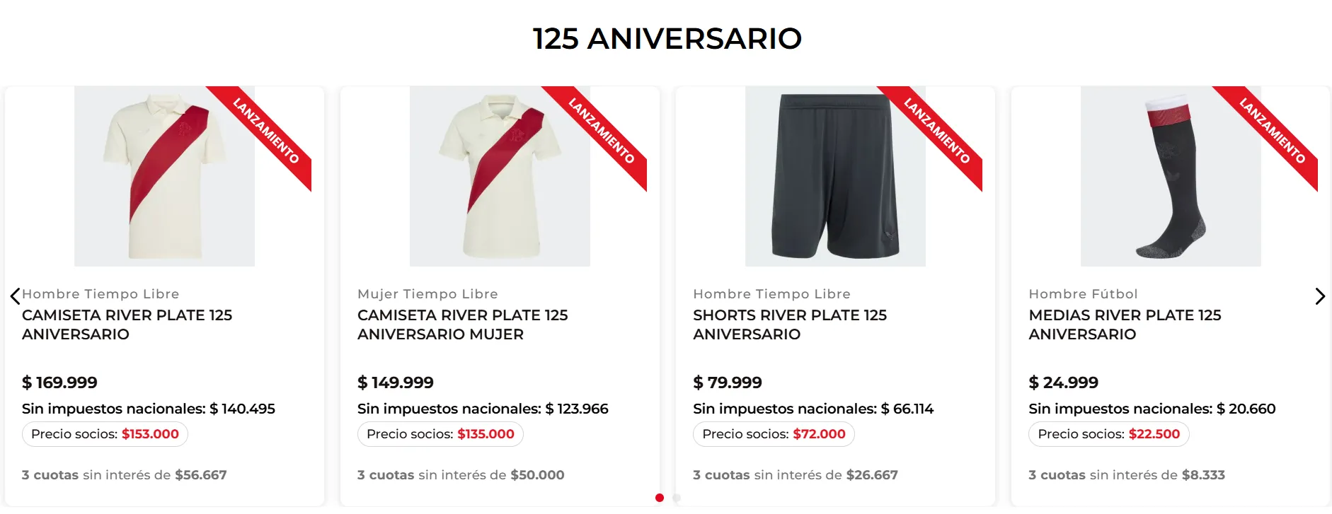 Adidas sacó la camiseta para hombres, para mujeres, el short y las medias. (Foto: Tienda River).