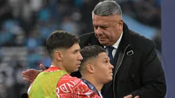 Chiqui Tapia junto a Montiel y Quintero.