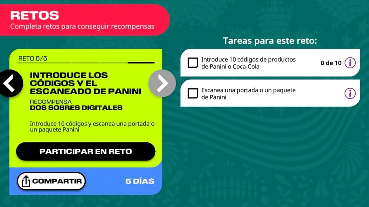 Los códigos del Álbum Virtual para el reto nuevo