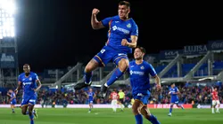 Zaid Romero festejando un gol en Getafe.