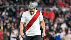 Maxi Salas se lamenta tras el penal fallado.