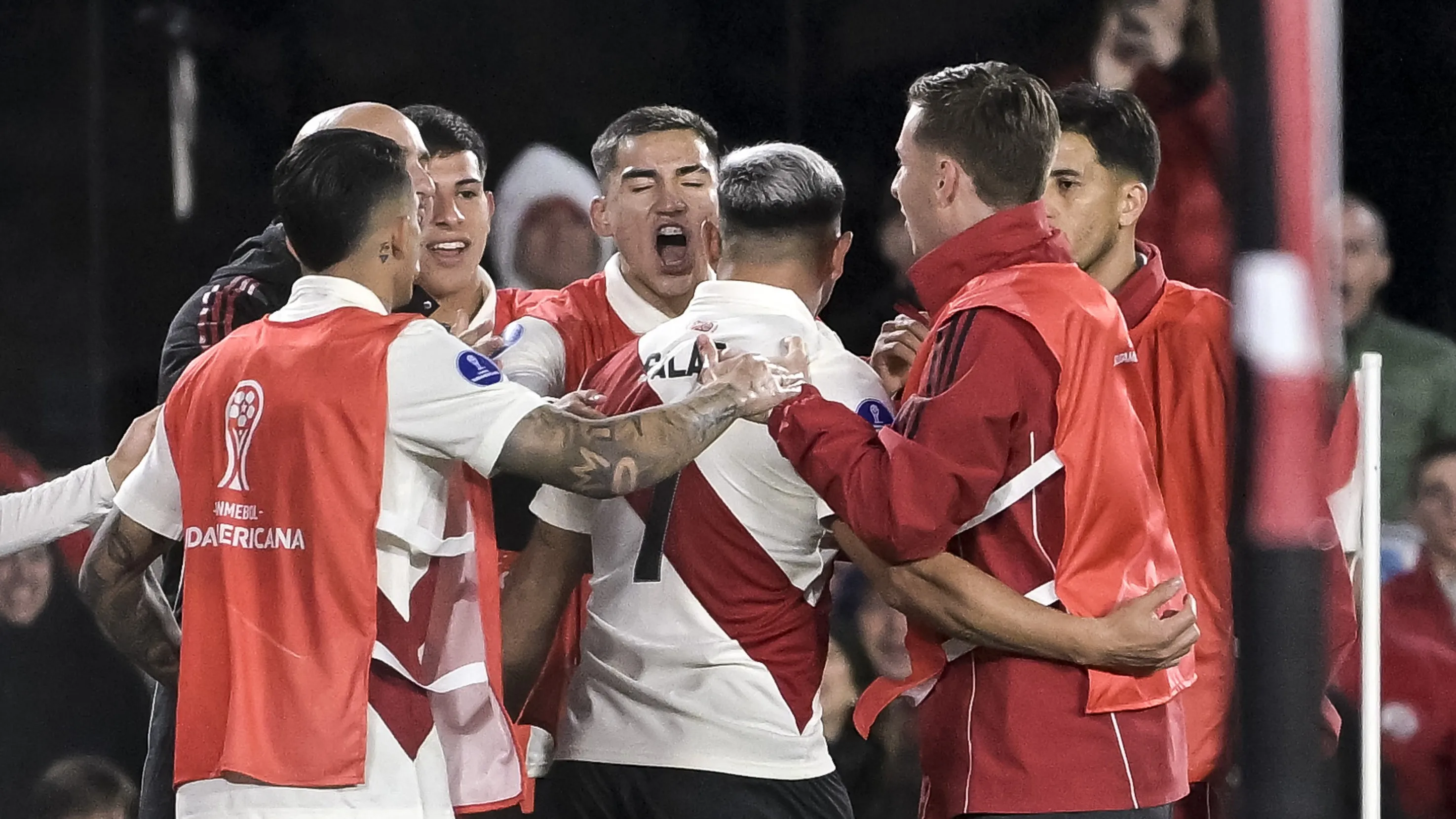 River celebra el gol de Maxi Salas. (Getty Images)
