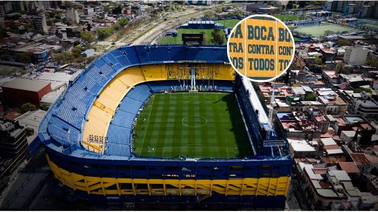 Hinchas de Boca pegaron carteles cerca de La Bombonera.