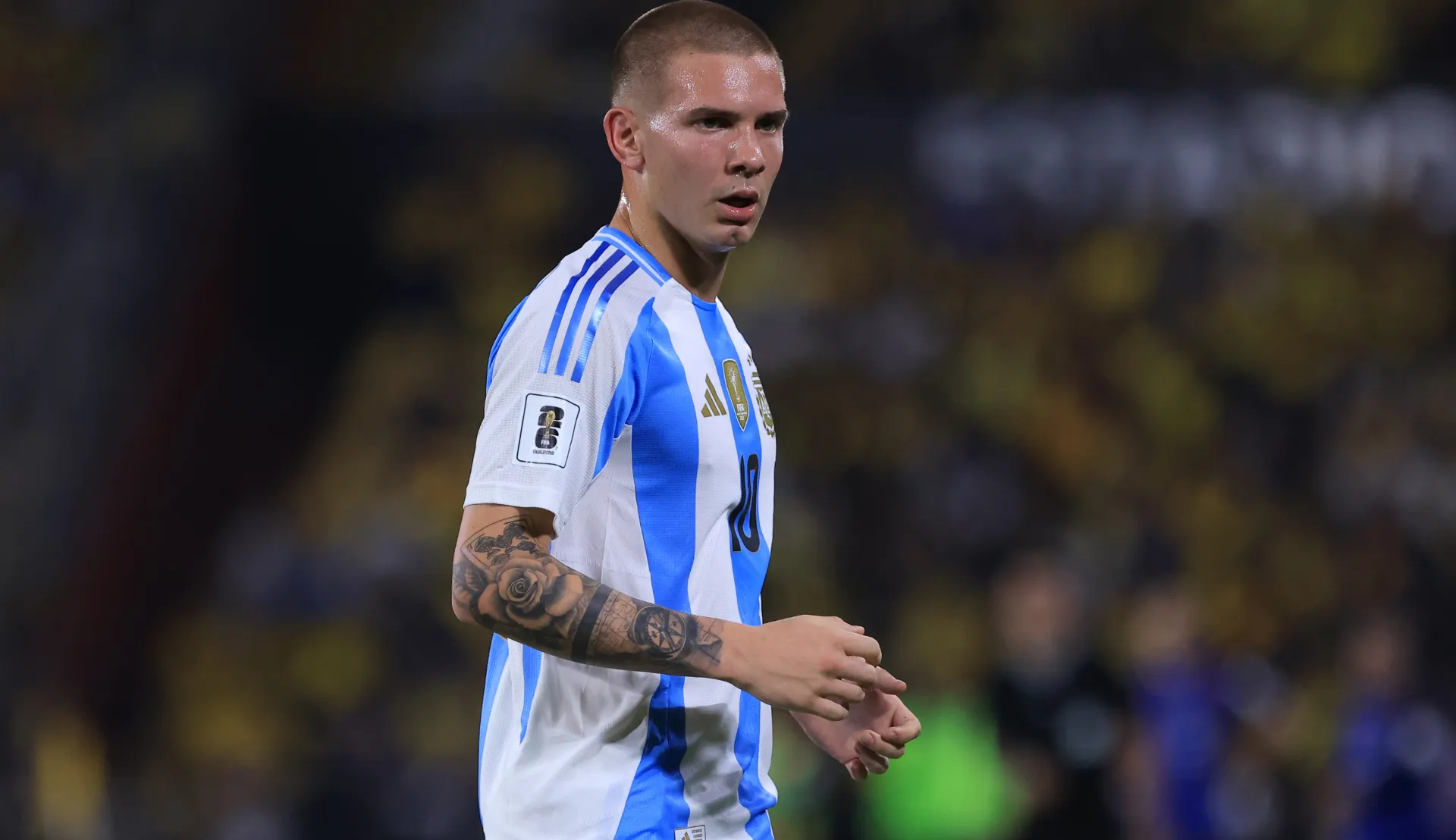 Franco Mastantuono en la Selección Argentina. (Getty Images)
