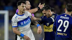 Fernando Zampedri en un cruce con Leandro Paredes.