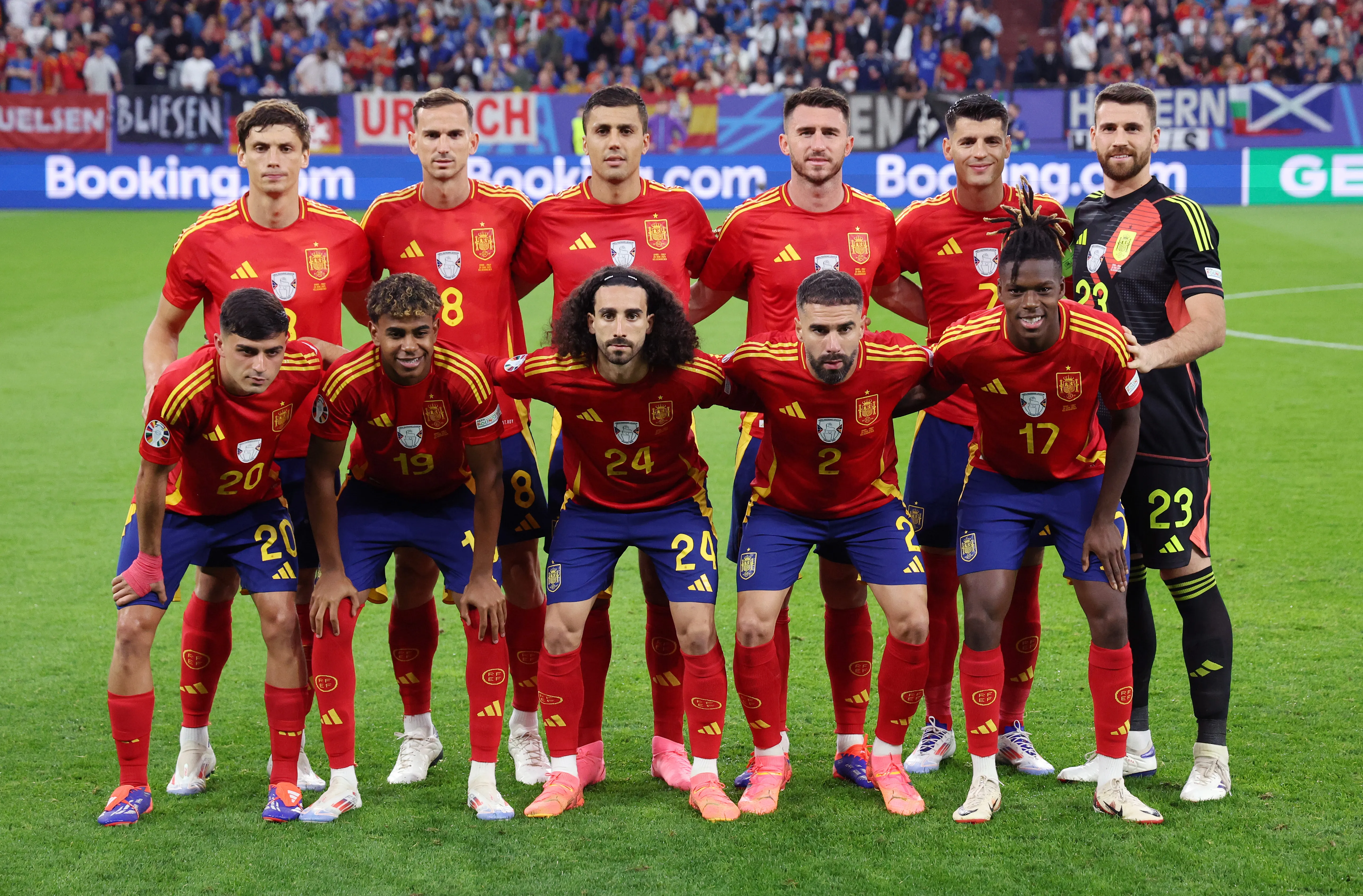 El equipo titular de la Selección de España. (Getty Images)