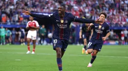 Ousmane Dembelé festeja su gol ante Arsenal.