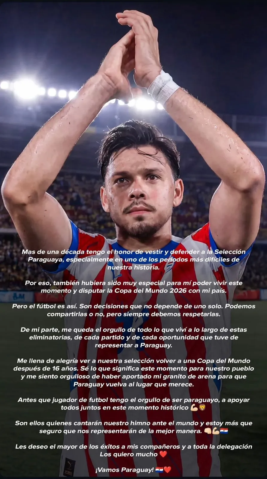 El posteo de Ángel Romero.