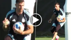 Dibu Martínez, pensando en el debut del Mundial contra Argelia, aumentó la intensidad de sus entrenamientos, pero sin usar la mano derecha.