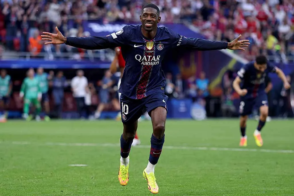 Dembélé convirtió el gol del PSG pero no pudo completar el partido en la final de Champions. (Getty)