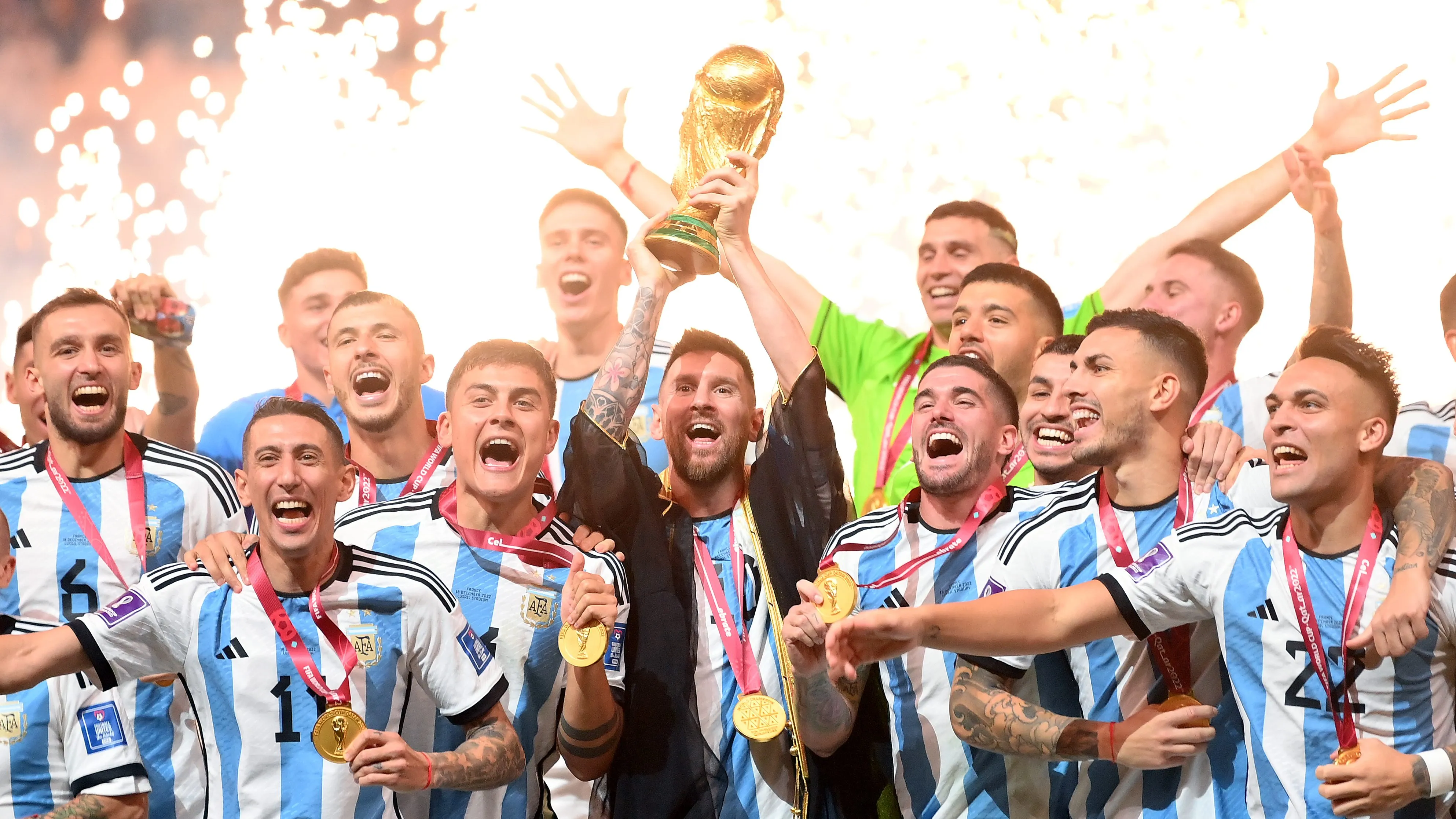 Argentina celebra el título en Qatar 2022.