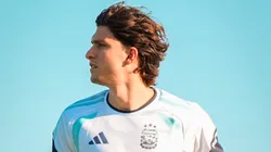 Leonardo Balerdi durante los entrenamientos de preparación para el Mundial.