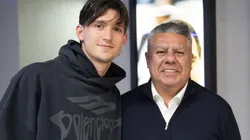 Claudio Tapia y Leonardo Balerdi, en la concentración de la Selección Argentina.