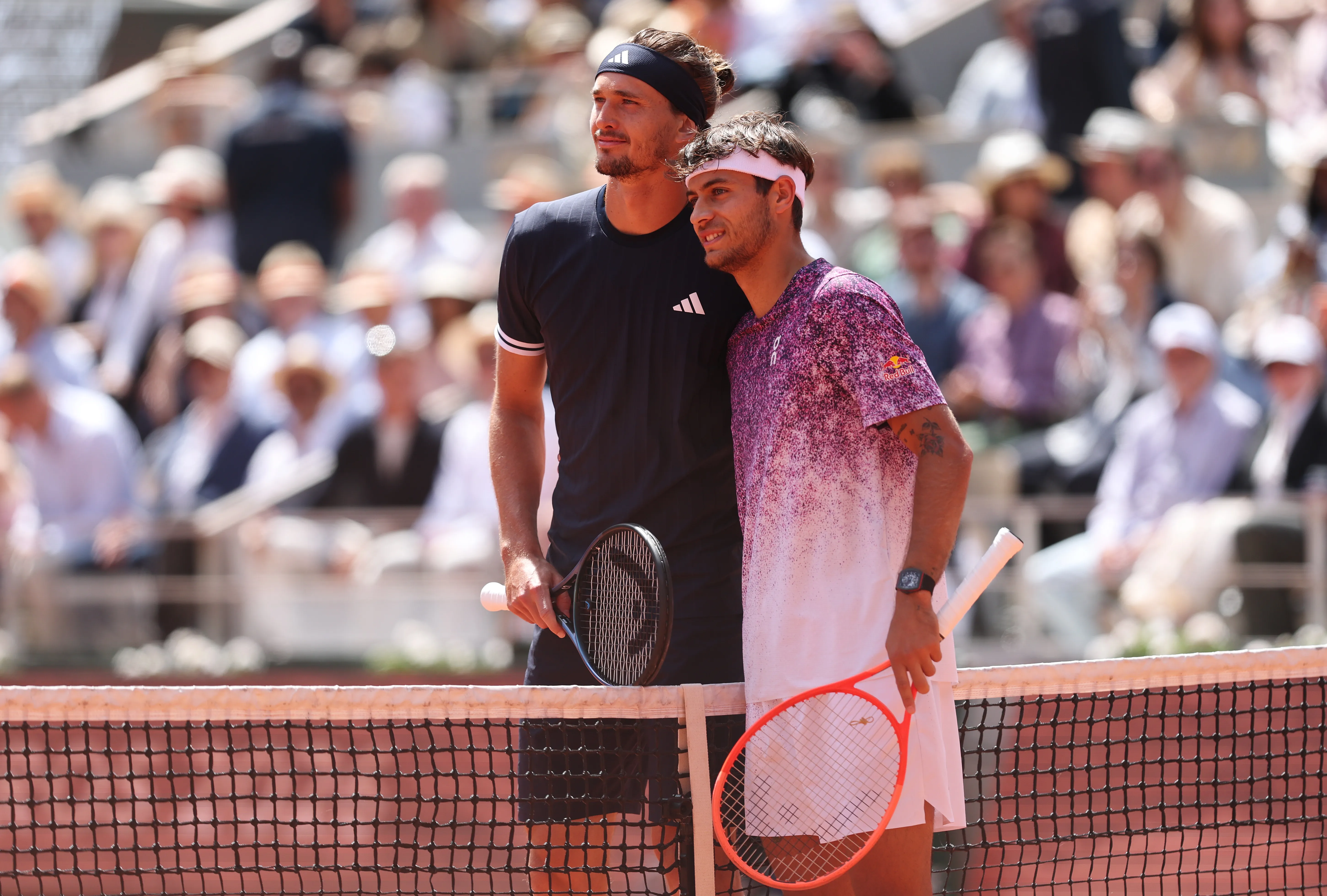 Zverev y Cobolli en la previa de la gran final de Roland Garros 2026. (Foto: Getty).