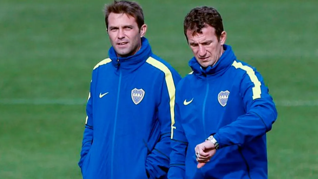 Arruabarrena junto con Diego Markic durante su primer ciclo en Boca (Captura redes sociales).