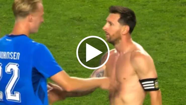 Lionel Messi se reencontró con Daníel Guðjohnsen, hijo de su compañero en el Barceona Eiður Guðjohnsen, tras el amistoso de Argentina con Islandia.