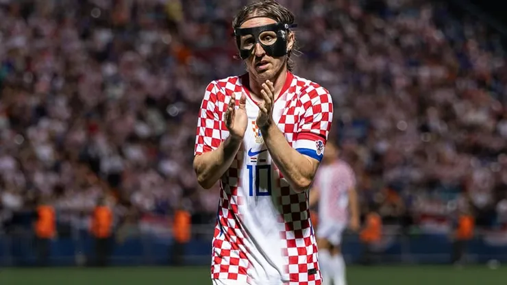 Luka Modric protege su rostro en la Copa del Mundo