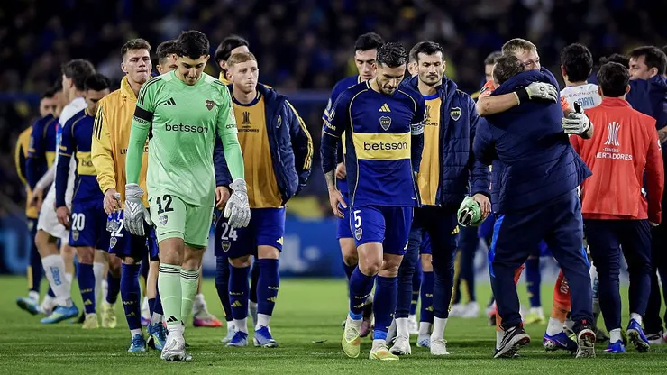 Los jugadores de Boca tras la derrota ante Universidad Católica.
