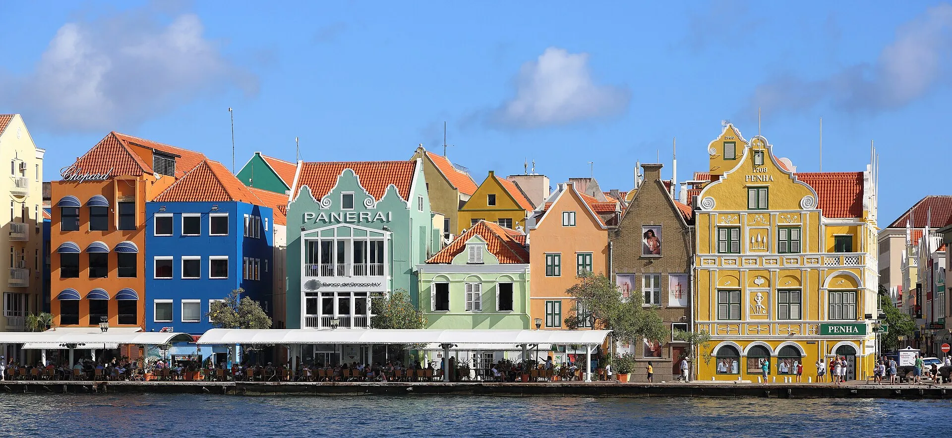 Vistas de Curazao (Archivo: Facades of Handelskade, Willemstad, Curaçao)