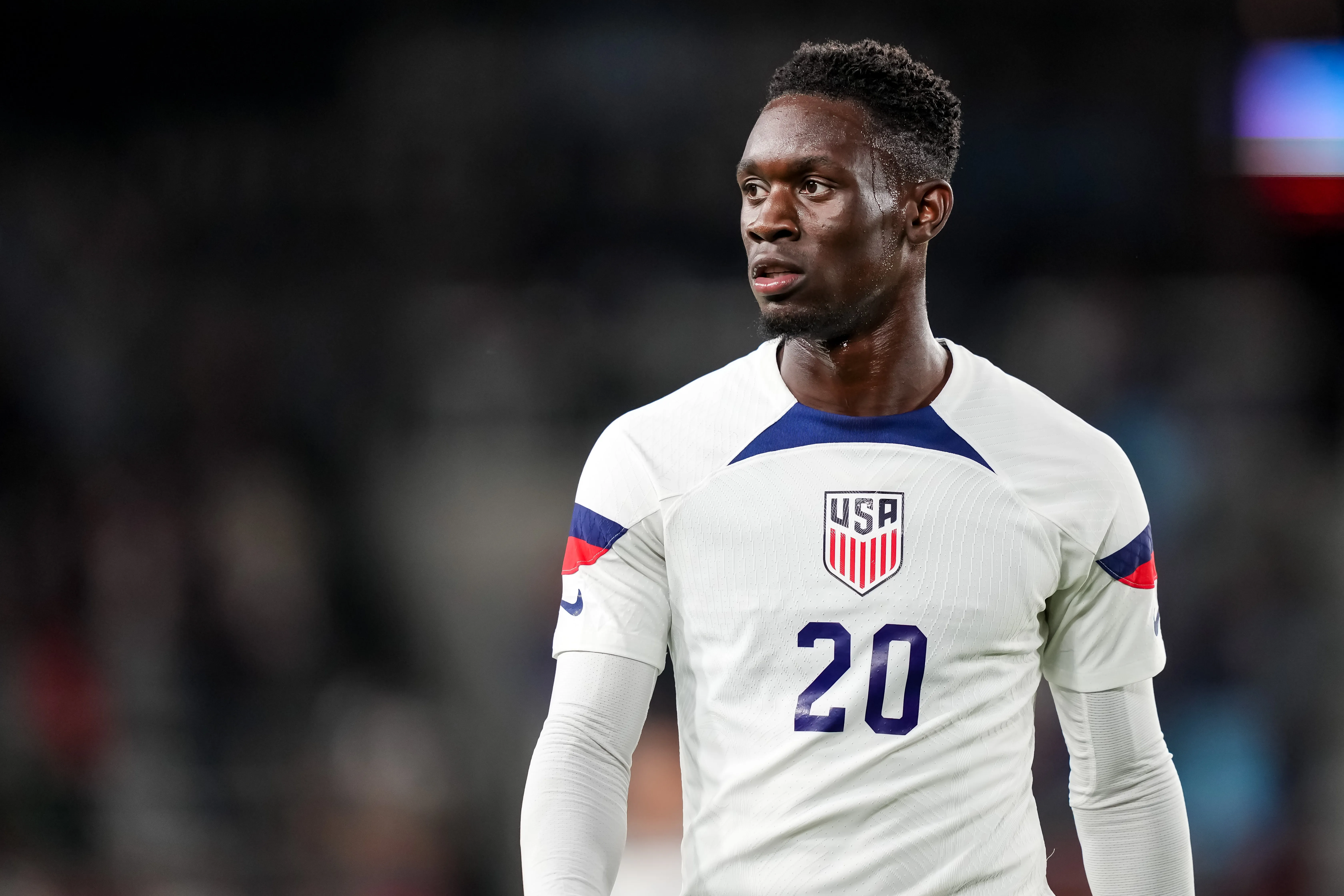 Folarin Balogun durante sus inicios en Estados Unidos. (Brace Hemmelgarn/Getty Images)