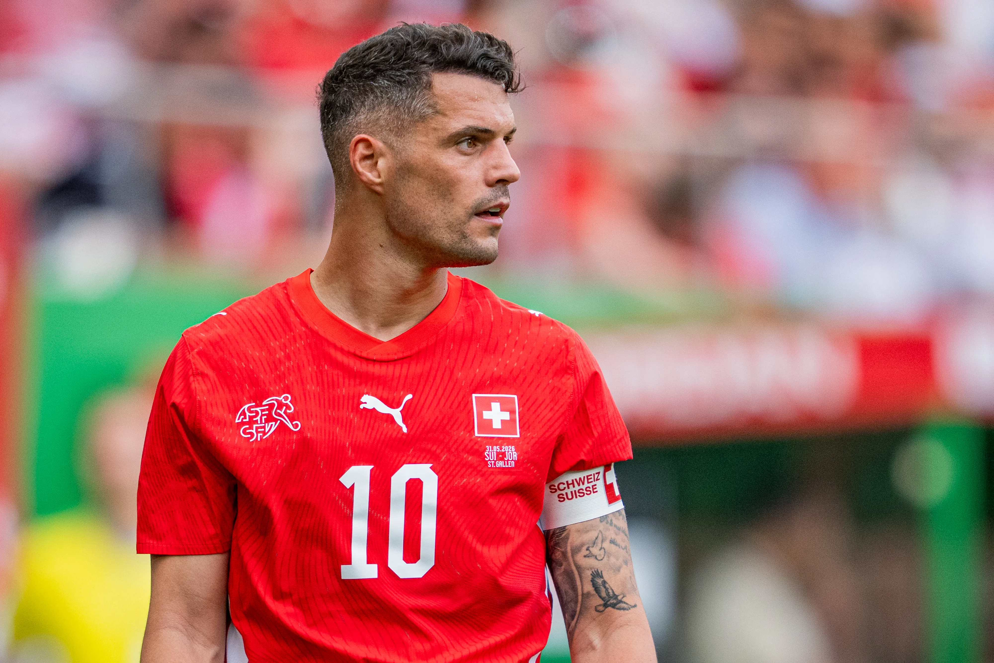 Granit Xhaka, la gran figura de Suiza. (Sona Maleterova/Getty Images)