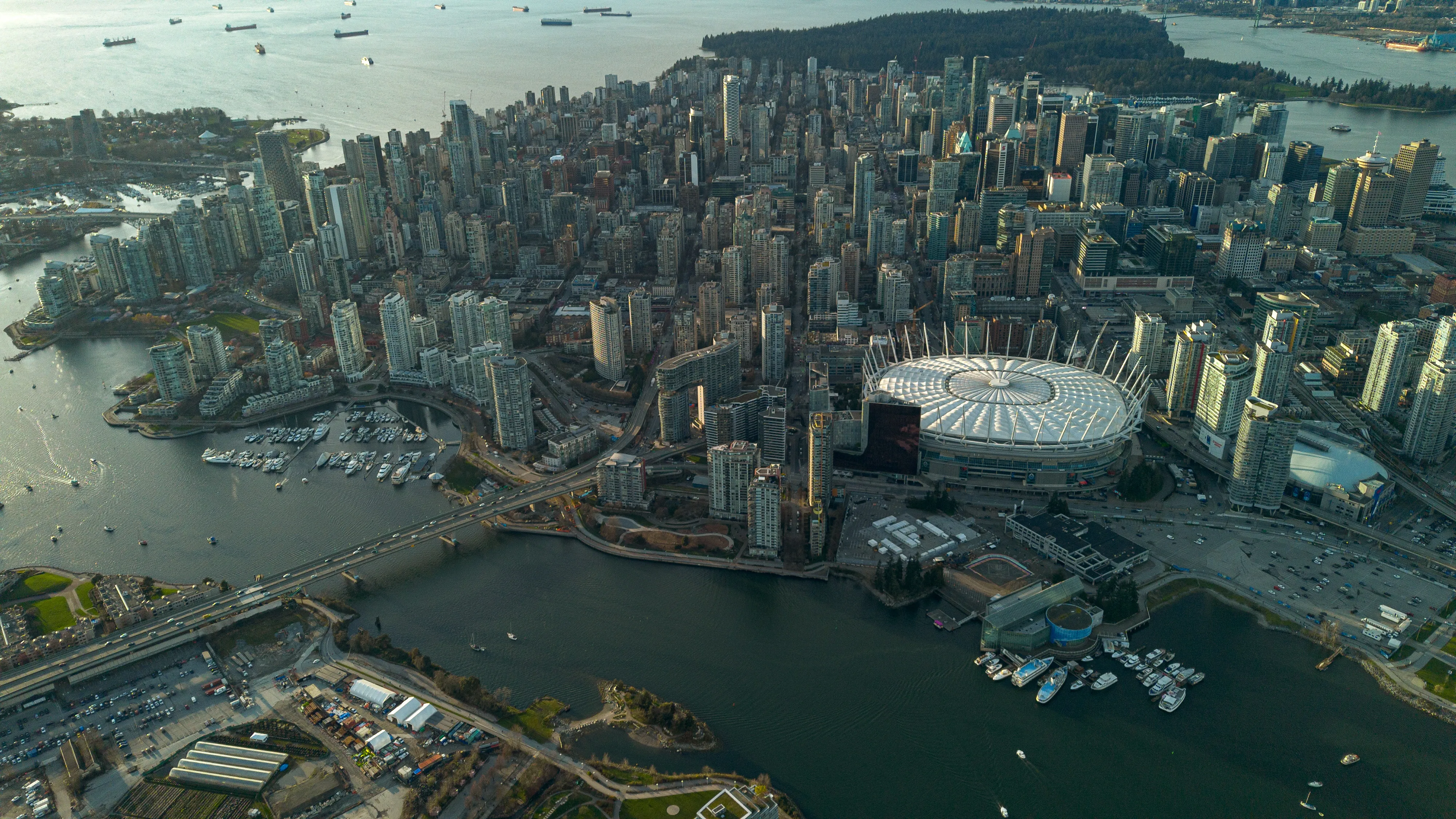 El BC Place por afuera en pleno Vancouver (Getty)
